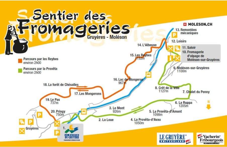 Sentier Fromage La Gruyère